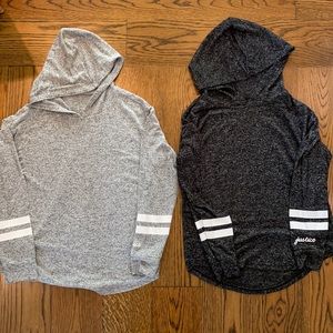 2 Justice light weight hoodie sweaters/sweatshirts